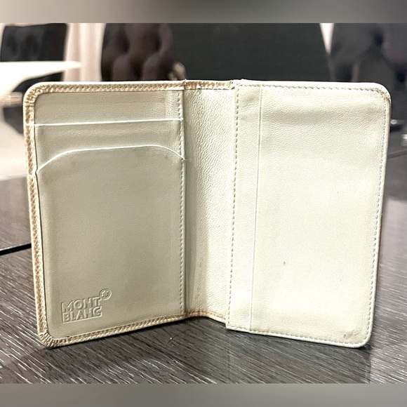 MONTBLANC VINTAGE leather ice white flap card holder RARE - Picture 3 of 12